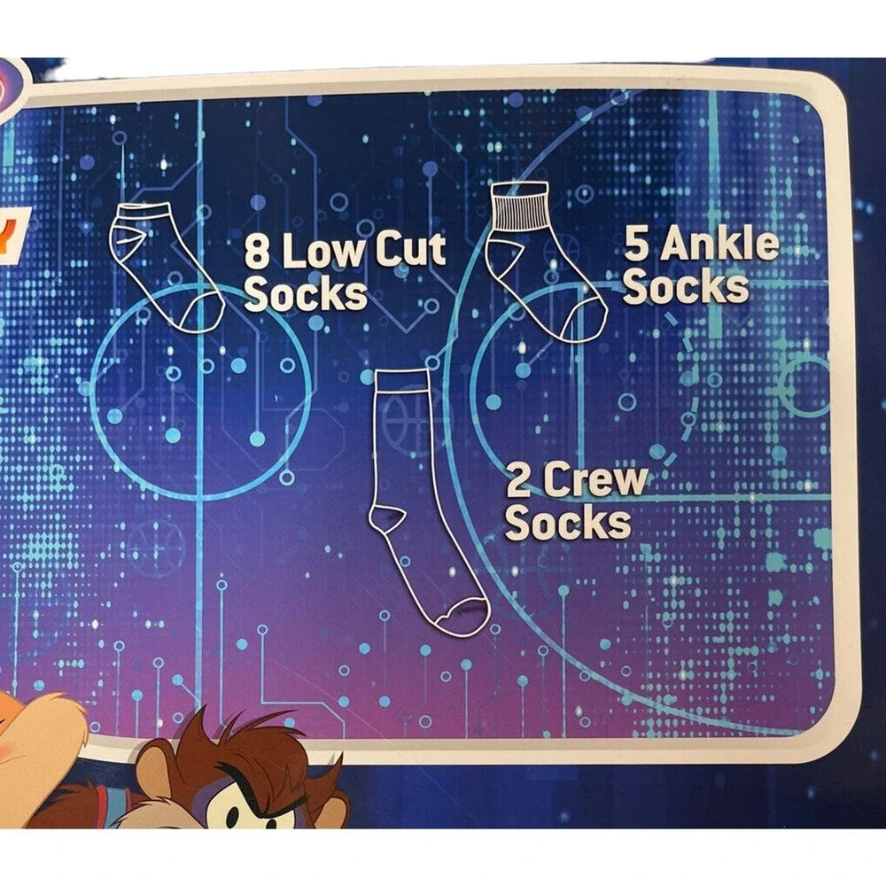 Mens Hot Topic Space Jam‎ New Legacy 15 Days Of Socks Advent Calendar Size 6-12